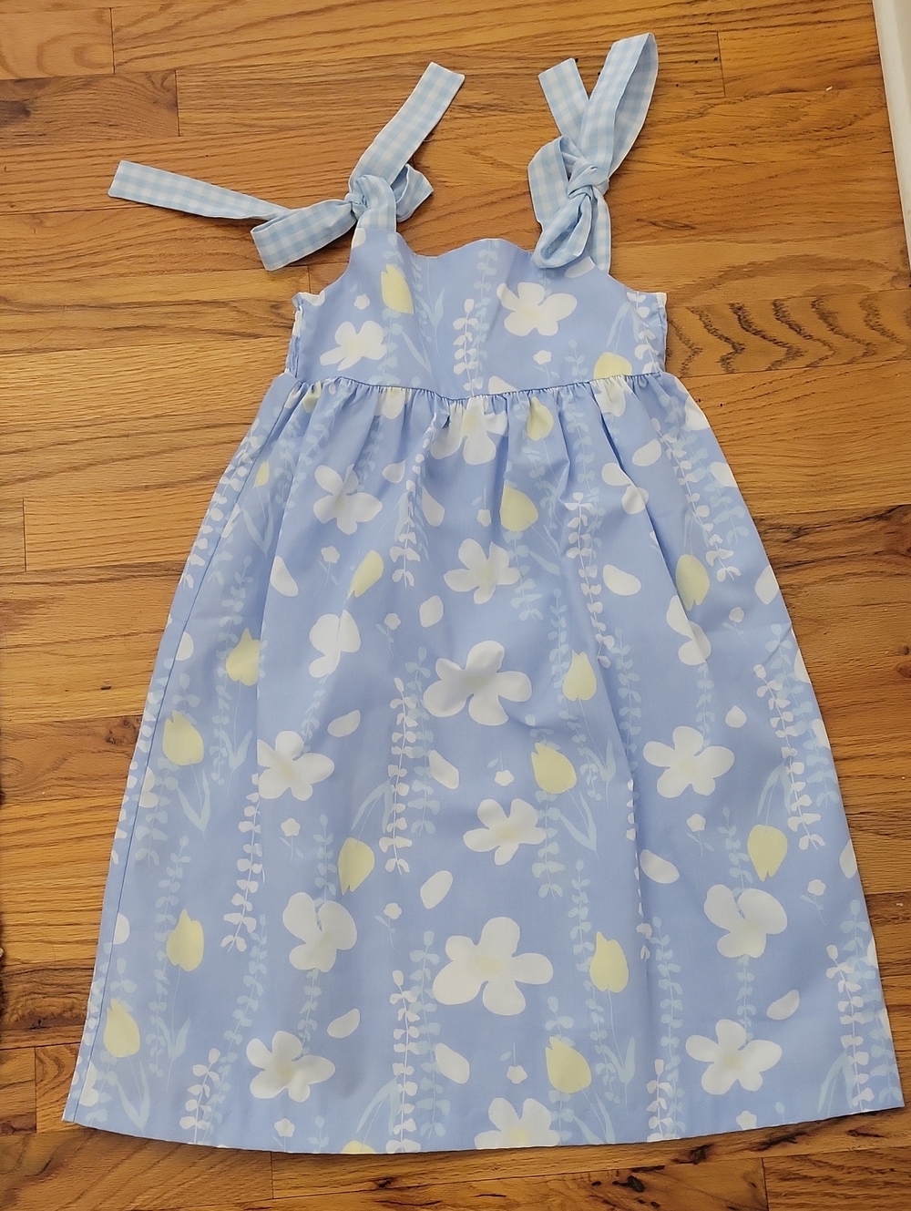 The Beaufort Bonnet Company Light Blue Floral Tie-Shoulder Dress